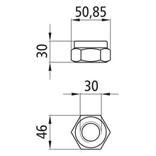 Sexkantsmutter med klämdel, förzinkad, M30, Fast. 8, DIN 985
