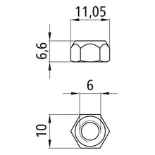 Sexkantsmutter med klämdel, självlåsande, förzinkad, M6, fast 8