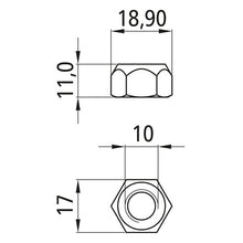 Sexkantsmutter med klämdel, självlåsande, förzinkad, M10, fast 8