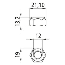 Hexagon nut w/ clamping part, self-locking, galv., M12, fixed 8