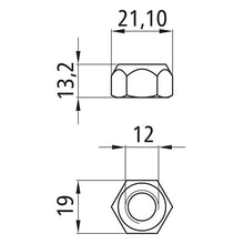 Sexkantsmutter med klämdel, självlåsande, M12, fix. 10