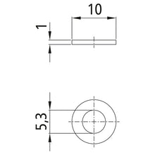 Bricka, galvaniserad, innerdiameter 5,3 mm