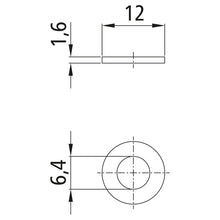 Bricka, galvaniserad, innerdiameter 6,4 mm