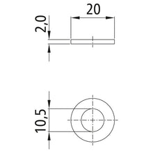 Bricka, galvaniserad, innerdiameter 10,5 mm