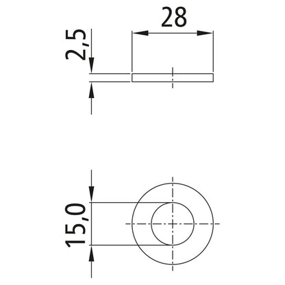 Bricka, galvaniserad, innerdiameter 15 mm