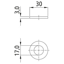 Bricka, galvaniserad, innerdiameter 17 mm