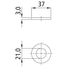 Bricka, galvaniserad, innerdiameter 21 mm