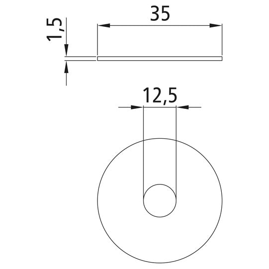 Mudguard washer, galvanized, scuffed, 12.5 x 35 x 1.5 mm