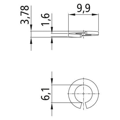 Fjäderbricka, förzinkad, DIN 7980, för M 6-gänga