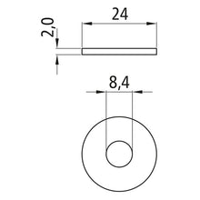 Bricka, förzinkad, inner-Ø 8,4 mm, ytter-Ø 24 mm