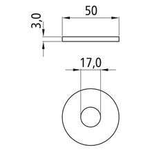 Washer, galvanized, inner Ø 17 mm, outer Ø 50 mm