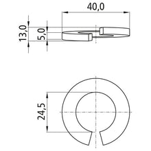 Fjäderbricka, förzinkad, A 24, inner-Ø 24,5 mm för M 24-gänga
