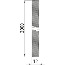 Threaded rod, galvanized, M 12 x 3000, 4.6
