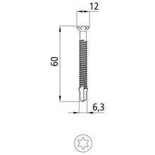 Självborrande skruv, TORX T30, 6,3 x 60 mm, förz.