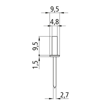 Closed blind rivet with flat head, aluminum, 4.8 x 9.5