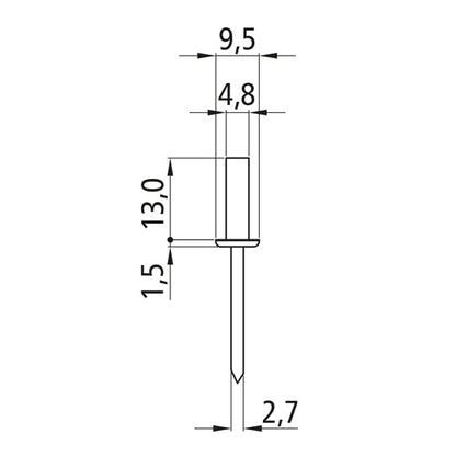 Sluten blindnit med platt huvud, aluminium, 4,8 x 13