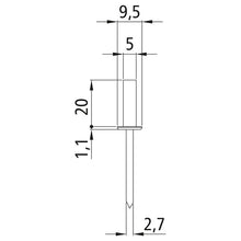 Öppen blindnit med platt huvud, aluminium, 5,0 x 20,0