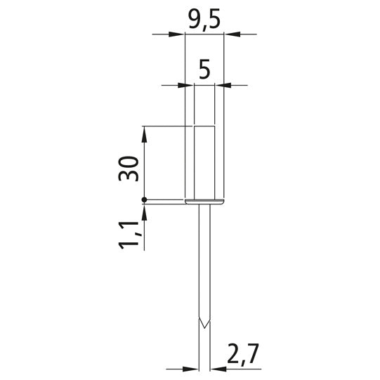 Öppen blindnit med platt huvud, aluminium, 5,0 x 30,0