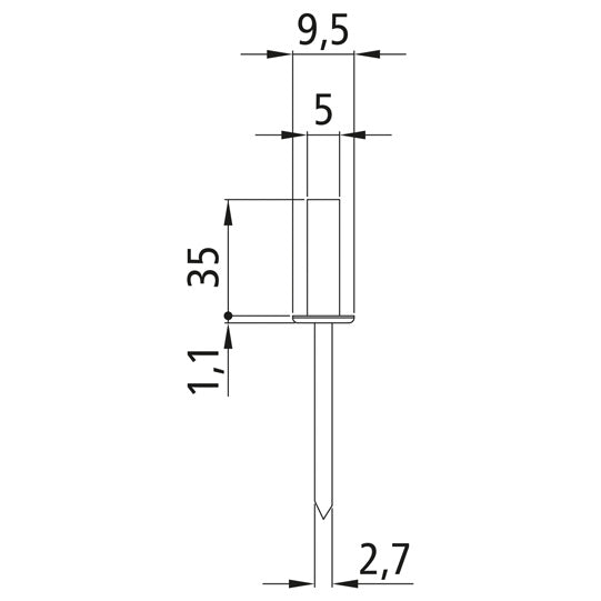 Öppen blindnit med platt huvud, aluminium, 5,0 x 35,0