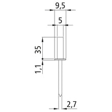Öppen blindnit med platt huvud, aluminium, 5,0 x 35,0