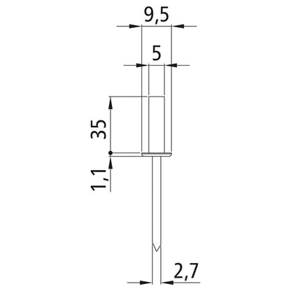 Öppen blindnit med platt huvud, aluminium, 5,0 x 35,0