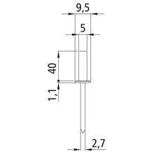 Öppen blindnit med platt huvud, aluminium, 5,0 x 40,0