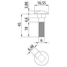Bult med spetshuvud, förzinkad, M6 x 45, sexkantsmutter