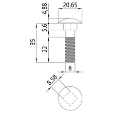 Bult med spets, förzinkad, M8 x 35 DIN 603, 8.8
