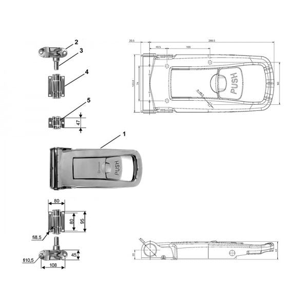 BK Takaoven lukkosarja 27mm RST, pinta-asennettava