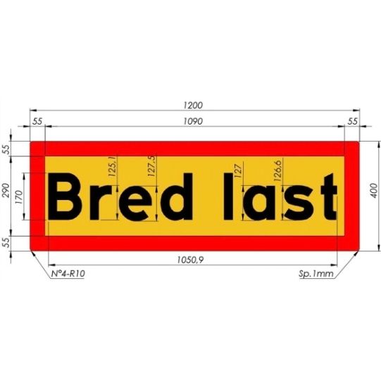 Bred last kilpi 1200x400x1mm