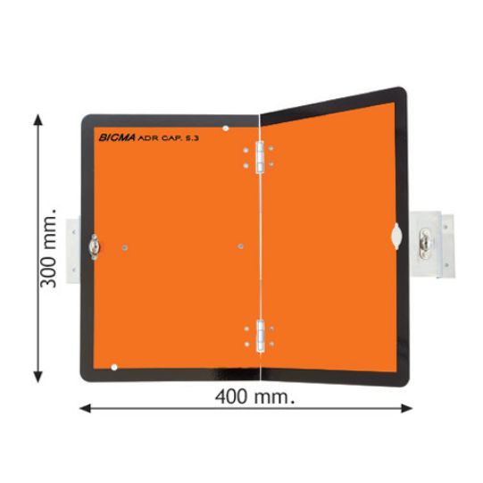 Side folding ADR sign with support 400x300x1mm