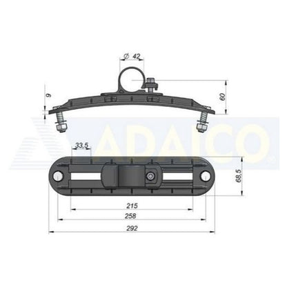 Mudguard support clamp Ø42 plastic black adjustable