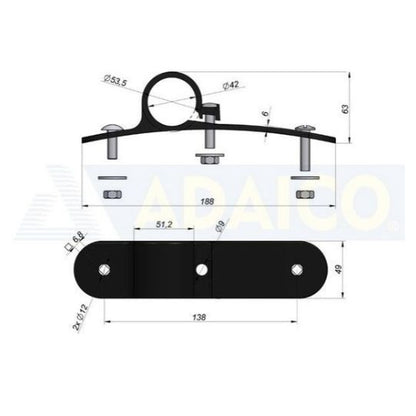 Mudguard support clamp Ø42 nylon black fix