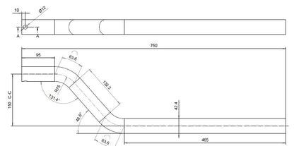 Putkikannake 760/150 mm, KZN