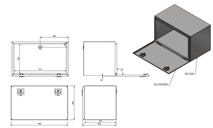 Tool box 1000x600x600 SS