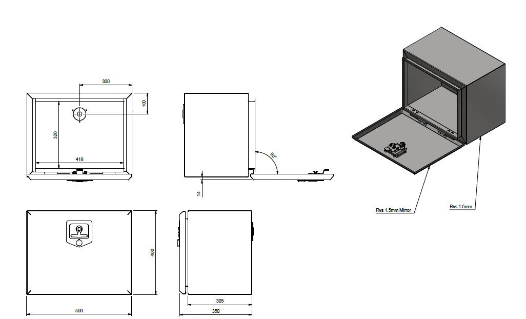 Tool box 500x400x350 SS