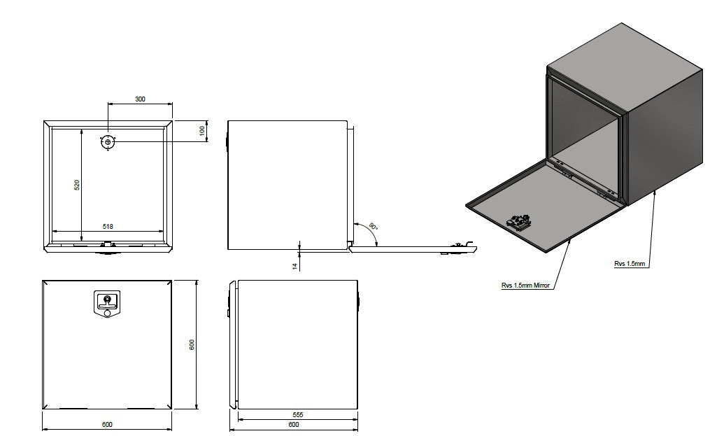 Tool box 600x600x600 SS