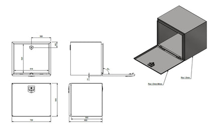 Tool box 700x600x600 SS